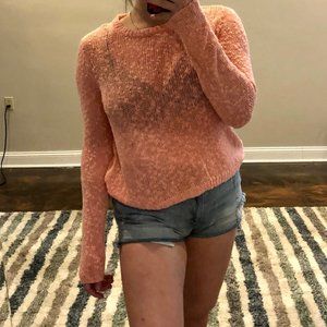 Coral Pink Knit Sweater | Size L